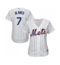 Women's New York Mets #7 Gregor Blanco Authentic White Home Cool Base Baseball Jersey