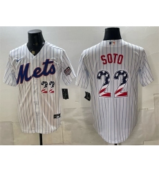 Men's New York Mets #22 Juan Soto White USA 250 Fourth of July Home Stitched Baseball Jersey