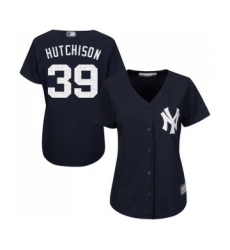 Women's New York Yankees #39 Drew Hutchison Authentic Navy Blue Alternate Baseball Jersey