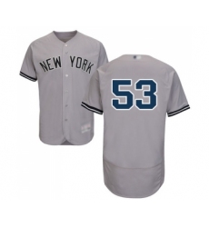 Men's New York Yankees #53 Zach Britton Grey Road Flex Base Authentic Collection Baseball Jersey