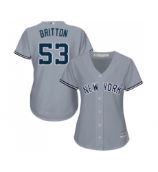 Women's New York Yankees #53 Zach Britton Authentic Grey Road Baseball Jersey