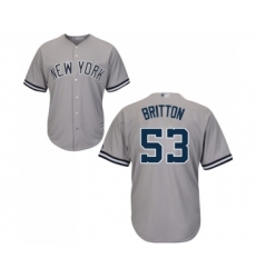 Youth New York Yankees #53 Zach Britton Authentic Grey Road Baseball Jersey