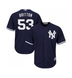 Youth New York Yankees #53 Zach Britton Authentic Navy Blue Alternate Baseball Jersey