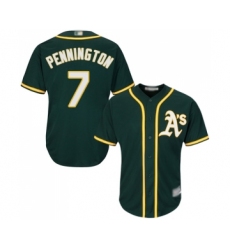 Men's Oakland Athletics #7 Cliff Pennington Replica Green Alternate 1 Cool Base Baseball Jersey
