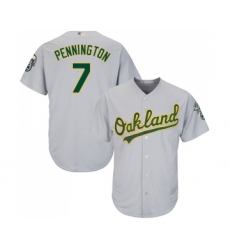 Youth Oakland Athletics #7 Cliff Pennington Replica Grey Road Cool Base Baseball Jersey
