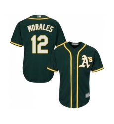 Youth Oakland Athletics #12 Kendrys Morales Replica Green Alternate 1 Cool Base Baseball Jersey