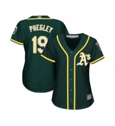 Women's Oakland Athletics #19 Josh Phegley Replica Green Alternate 1 Cool Base Baseball Jersey