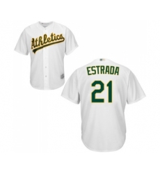 Men's Oakland Athletics #21 Marco Estrada Replica White Home Cool Base Baseball Jersey