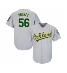 Men's Oakland Athletics #56 Fernando Rodney Replica Grey Road Cool Base Baseball Jersey