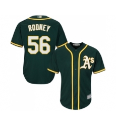 Youth Oakland Athletics #56 Fernando Rodney Replica Green Alternate 1 Cool Base Baseball Jersey