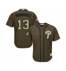 Men's Philadelphia Phillies #13 Sean Rodriguez Authentic Green Salute to Service Baseball Jersey
