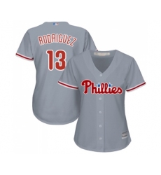 Women's Philadelphia Phillies #13 Sean Rodriguez Replica Grey Road Cool Base Baseball Jersey