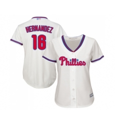 Women's Philadelphia Phillies #16 Cesar Hernandez Replica Grey Road Cool Base Baseball Jersey