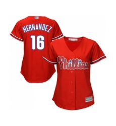 Women's Philadelphia Phillies #16 Cesar Hernandez Replica Red Alternate Cool Base Baseball Jersey