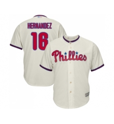 Youth Philadelphia Phillies #16 Cesar Hernandez Replica Cream Alternate Cool Base Baseball Jersey