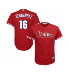 Youth Philadelphia Phillies #16 Cesar Hernandez Replica Red Alternate Cool Base Baseball Jersey