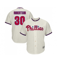 Men's Philadelphia Phillies #30 David Robertson Replica Cream Alternate Cool Base Baseball Jersey