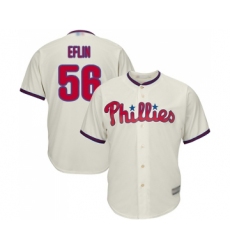 Men's Philadelphia Phillies #56 Zach Eflin Replica Cream Alternate Cool Base Baseball Jersey