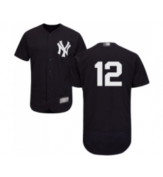 Men's New York Yankees #12 Troy Tulowitzki Navy Blue Alternate Flex Base Authentic Collection Baseball Jersey
