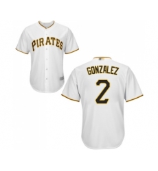 Men's Pittsburgh Pirates #2 Erik Gonzalez Replica White Home Cool Base Baseball Jersey