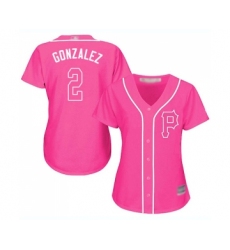 Women's Pittsburgh Pirates #2 Erik Gonzalez Replica Pink Fashion Cool Base Baseball Jersey