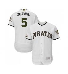 Men's Pittsburgh Pirates #5 Lonnie Chisenhall White Alternate Authentic Collection Flex Base Baseball Jersey