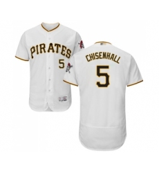Men's Pittsburgh Pirates #5 Lonnie Chisenhall White Home Flex Base Authentic Collection Baseball Jersey