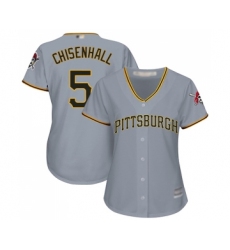 Women's Pittsburgh Pirates #5 Lonnie Chisenhall Replica Grey Road Cool Base Baseball Jersey