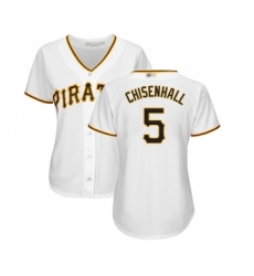 Women's Pittsburgh Pirates #5 Lonnie Chisenhall Replica White Home Cool Base Baseball Jersey