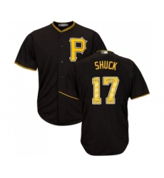 Men's Pittsburgh Pirates #17 JB Shuck Authentic Black Team Logo Fashion Cool Base Baseball Jersey