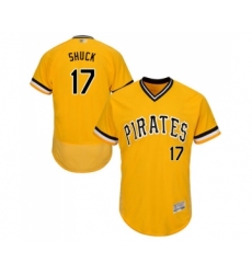 Men's Pittsburgh Pirates #17 JB Shuck Gold Alternate Flex Base Authentic Collection Baseball Jersey