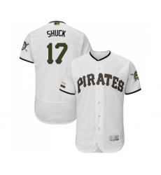 Men's Pittsburgh Pirates #17 JB Shuck White Alternate Authentic Collection Flex Base Baseball Jersey