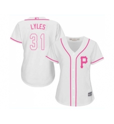 Women's Pittsburgh Pirates #31 Jordan Lyles Replica White Fashion Cool Base Baseball Jersey