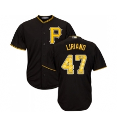 Men's Pittsburgh Pirates #47 Francisco Liriano Authentic Black Team Logo Fashion Cool Base Baseball Jersey