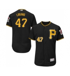 Men's Pittsburgh Pirates #47 Francisco Liriano Black Alternate Flex Base Authentic Collection Baseball Jersey