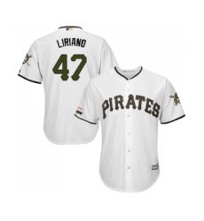 Men's Pittsburgh Pirates #47 Francisco Liriano Replica White Alternate Cool Base Baseball Jersey