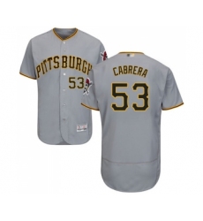 Men's Pittsburgh Pirates #53 Melky Cabrera Grey Road Flex Base Authentic Collection Baseball Jersey