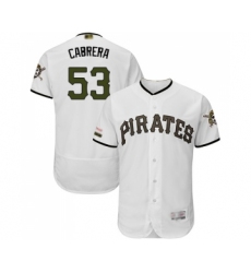 Men's Pittsburgh Pirates #53 Melky Cabrera White Alternate Authentic Collection Flex Base Baseball Jersey