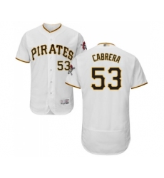 Men's Pittsburgh Pirates #53 Melky Cabrera White Home Flex Base Authentic Collection Baseball Jersey