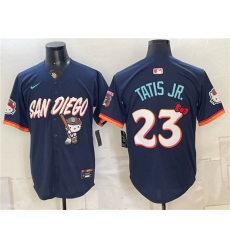 Men's San Diego Padres X Hello Kitty #23 Fernando Tatis Jr. Obsidian 2026 City Connect Stadium Stitched Baseball Jersey