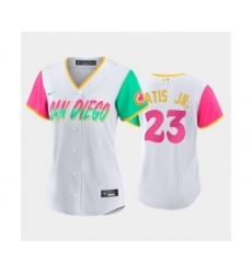 Women's San Diego Padres #23 Fernando Tatis Jr. White 2022 City Connect Cool Base Stitched Baseball Jersey(Run Small)