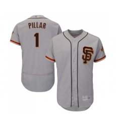 Men's San Francisco Giants #1 Kevin Pillar Grey Alternate Flex Base Authentic Collection Baseball Jersey