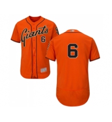 Men's San Francisco Giants #6 Steven Duggar Orange Alternate Flex Base Authentic Collection Baseball Jersey