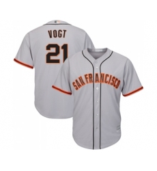 Men's San Francisco Giants #21 Stephen Vogt Replica Grey Road Cool Base Baseball Jersey