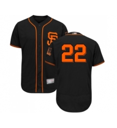 Men's San Francisco Giants #22 Yangervis Solarte Black Alternate Flex Base Authentic Collection Baseball Jersey