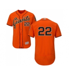 Men's San Francisco Giants #22 Yangervis Solarte Orange Alternate Flex Base Authentic Collection Baseball Jersey