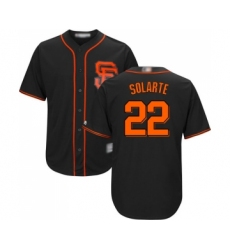 Youth San Francisco Giants #22 Yangervis Solarte Replica Black Alternate Cool Base Baseball Jersey