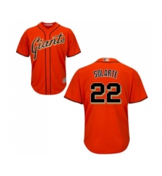 Youth San Francisco Giants #22 Yangervis Solarte Replica Orange Alternate Cool Base Baseball Jersey