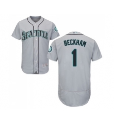 Men's Seattle Mariners #1 Tim Beckham Grey Road Flex Base Authentic Collection Baseball Jersey