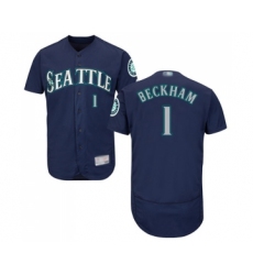 Men's Seattle Mariners #1 Tim Beckham Navy Blue Alternate Flex Base Authentic Collection Baseball Jersey